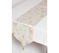 Homescapes Stag Christmas Table Runner In Gold Gold One Size
