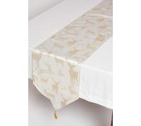 Homescapes Stag Christmas Table Runner in Gold Homescapes Gold