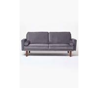 Homescapes Stanley Velvet Click Clack Sofa Bed With Armrests In Dark Grey Dark Grey