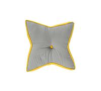 HOMESCAPES Grey and Yellow Star Floor Cushion Large Decorative Children’s & Garden Seat Pad, Pre-Filled 100% Cotton Indoor and Outdoor Cushion, 48cm