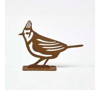 Homescapes Steel Crested Tit Fence Topper in Brown Homescapes Brown