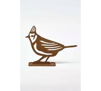HOMESCAPES Garden Fence Topper, Decorative Rustic Metal Bird Silhouette, Durable 100% Mild Steel, Crested Tit Birds Garden Decor, Weatherproof Outdoor Ornament for Fences, Walls, Planters & Balcony