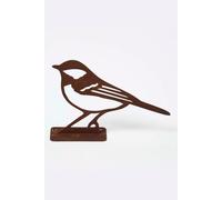 HOMESCAPES Garden Fence Topper, Metal Great Tit Bird Fence Topper, Rustic Garden Decor, Durable 100% Mild Steel Silhouette, Weatherproof