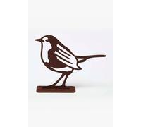 HOMESCAPES Garden Fence Topper, Metal Robin Bird Fence Topper, Rustic Garden Decor, Durable 100% Mild Steel Silhouette, Weatherproof
