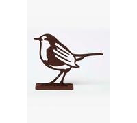 HOMESCAPES Garden Fence Topper, Metal Robin Bird Fence Topper, Rustic Garden Decor, Durable 100% Mild Steel Silhouette, Weatherproof