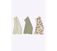 Homescapes Strawberry Tea Towels Set Of Three Multi