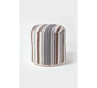 Homescapes Stripe Bean Filled Pouffe Tall 45 x 40 cm in Grey Homescapes Grey 45 x 40 cm