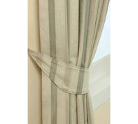 Homescapes Stripe Jacquard Curtain Tie Back Pair In Cream Cream