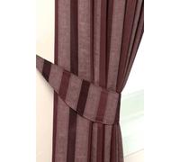 Homescapes Stripe Jacquard Curtain Tie Back Pair In Purple