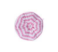 HOMESCAPES Pink & White Stripe Floor Cushion Pouffe 100% Cotton Modern Pleated Seat Pad for Indoor and Garden, 40cm x 15cm