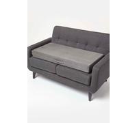 Suede Orthopaedic Foam 2 Seater Booster Cushion Homescapes Grey One Size