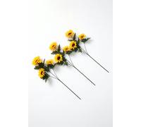 Homescapes Sunflower Stems Set Of 3 Artificial Flowers, Yellow Yellow