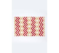 Homescapes Bath Mat Super-Absorbent 100% Cotton Chevron Non-Slip Latex 50×80cm Burnt Orange & Yellow
