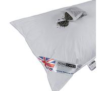 HOMESCAPES Super Microfibre Lavender Pillow Infused with Dried Lavender Calming & Relaxing Natural Aromatherapy Scented Pillow to Ease Insomnia Single Pillow with Bounce Back Filling, Extra Fill