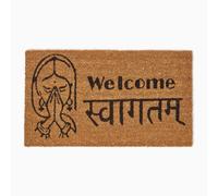 HOMESCAPES - Door Mat - WELCOME SWAGAT - 40 x 70 cm - 100% Natural Coir - Indoor and Outdoor Doormat