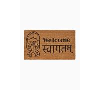 HOMESCAPES - Door Mat - WELCOME SWAGAT - 40 x 70 cm - 100% Natural Coir - Indoor and Outdoor Doormat