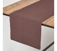 HOMESCAPES - Table Runner - Chocolate Brown - 100% Ribbed Cotton - 17 x 70 Inch ( 44 x 178 cm ) - Easy care - Washable at 40 Deg C