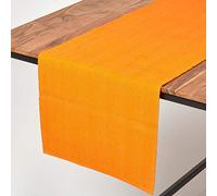 HOMESCAPES - Table Runner - Orange - 100% Ribbed Cotton - 17 x 70 Inch ( 44 x 178 cm ) - Easy care - Washable at 40 Deg C