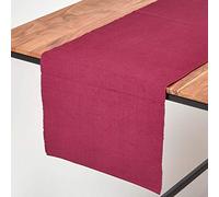 HOMESCAPES - Table Runner - Plum - 100% Ribbed Cotton - 17 x 70 Inch ( 44 x 178 cm ) - Easy care - Washable at 40 Deg C