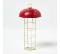 Homescapes Tall Red Mushroom Hanging Bird Feeder