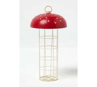 Tall Red Mushroom Hanging Bird Feeder Homescapes Red One Size