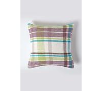 Homescapes Tartan 100% Cotton Falun Cushion Cover in Green | Size: 60 cm x 60 cm Homescapes Green 60 cm x 60 cm