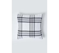 Tartan Pattern Cushion Cover Homescapes White 45cm x 45cm
