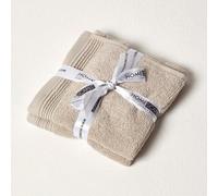 Homescapes Taupe 100% Combed Egyptian Cotton Set Of 2 Face Cloths 700 Gsm