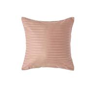 HOMESCAPES Taupe Brown Pure Egyptian Cotton Euro Size Pillowcase 40 x 40 cm 330 TC 500 Thread Count Percale Equivalent Satin Stripe Pillow Case with Zip Pack of 2