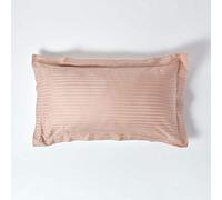 (King - 48 x 91 cm, Taupe) Egyptian Cotton Satin Stripe Oxford Pillowcase 330 Thread Count
