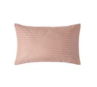 HOMESCAPES Taupe Brown Pure Egyptian Cotton Pillowcase Standard Size 330 TC 500 Thread Count Percale Equivalent Satin Stripe Housewife Pillow Case Pack of 4