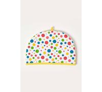 Homescapes Tea Cosy Double Design Polka Dots Multi Teapot Warmer In Yellow Yellow