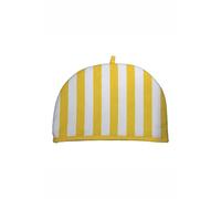 HOMESCAPES Double Design Tea Cosy Thick Stripes Yellow Muff Teapot Warmer 100% Cotton