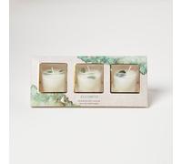 Homescapes Tea & Vetiver Crystal Scented Candle Set, Pack Of 3