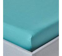 Egyptian Cotton Fitted Sheet 12 inch 200 Thread Count Homescapes Teal Double Fitted
