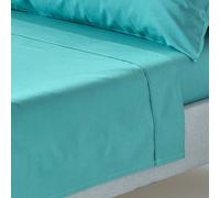 Homescapes Teal Egyptian Cotton Flat Sheet 200 Tc, Super King