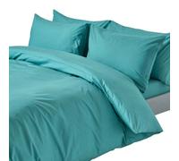 Homescapes Egyptian Cotton Duvet Cover With Pillowcase, 200 Tc In Teal Teal Single
