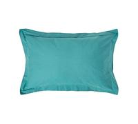 HOMESCAPES Teal Pure Egyptian Cotton Oxford Pillowcase Standard Size 200 TC 400 Thread Count Percale Equivalent Pillow Case Pack of 2