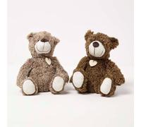 Homescapes Teddy Bear Doorstop - Set Of 2 - Animal Door Stops In Brown Brown One Size