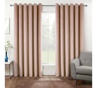 HOMESCAPES Pink Velvet Blackout Curtains 46" x 72" (117 x 183 cm) Eyelet Thermal Insulated Curtains with 100% Ultra Blackout 3 Pass Coating Fully Lined Readymade Curtains