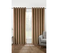 Homescapes Thermal 100% Blackout Velvet Curtains In Beige Beige