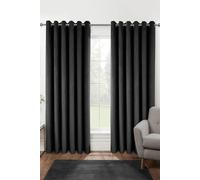 Homescapes Thermal 100% Blackout Velvet Curtains In Grey Grey 117cm width x 183cm drop