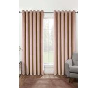 HOMESCAPES Pink Velvet Blackout Curtains 46" x 72" (117 x 183 cm) Eyelet Thermal Insulated Curtains with 100% Ultra Blackout 3 Pass Coating Fully Lined Readymade Curtains