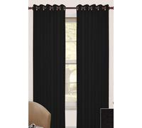 Thermal Blackout Eyelet Curtain Pair Homescapes Black 167cm width x 183cm drop