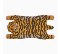 HOMESCAPES Tiger Shape Coir Door Mat, 75 x 38 cm Animal Print with Rubber Non-Slip Back Indoor and Outdoor Doormat