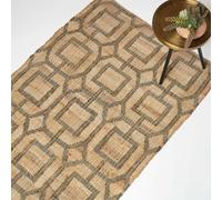 Homescapes Tiran Brown Geometric Handwoven Jute Rug, 120 X 170 Cm