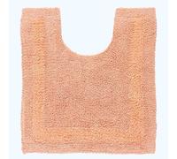 HOMESCAPES Toilet Mat, Luxury 1600gsm Extra Soft 100% Cotton, Reversible Bathroom Mats Non-Slip, Washable, Super Absorbent, Quick-Dry, Peach Pedestal Rug for Toilet, 50 x 55 cm