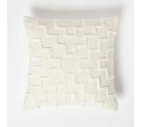 Homescapes Geometric Natural Tufted Cotton Cushion 45 X 45 Cm