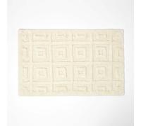 Homescapes Tufted Tile Bath Mat Cream Cotton Blend 50 X 80 Cm