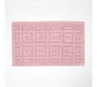Homescapes Tufted Tile Pink Bath Mat Cotton Blend 50 X 80 Cm